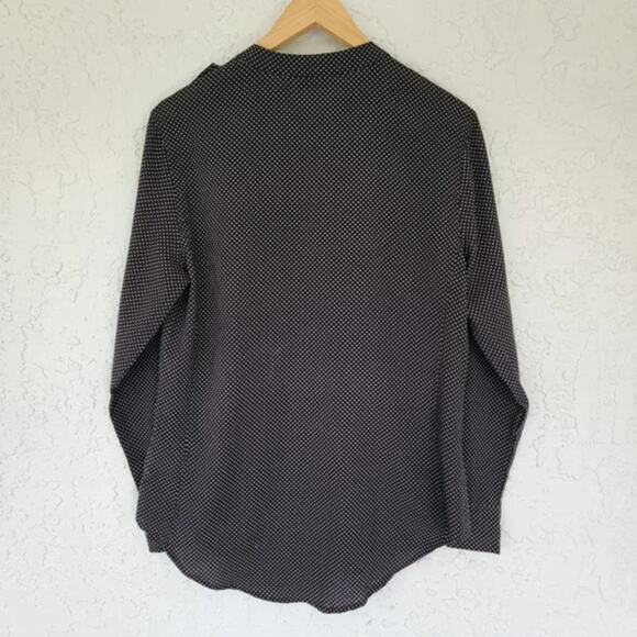 Apt 9 Long Sleeve Button Down Pin Dot Blouse Black White Womens Size M Polyester - Picture 6 of 11